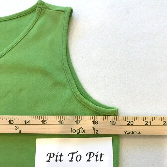 Lands' End Sleeveless Tank Cotton Boxy Women's Sz M 10-12 Lime Green Activewear - Picture 8 of 11